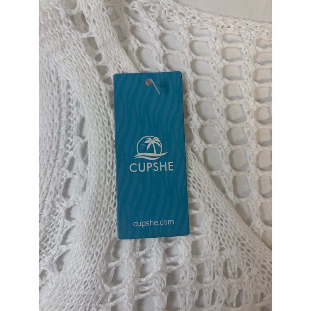 Boho Beach Crochet Cover Up Fringe Coastal Resort Swim Dress Cupshe M - Picture 8 of 8